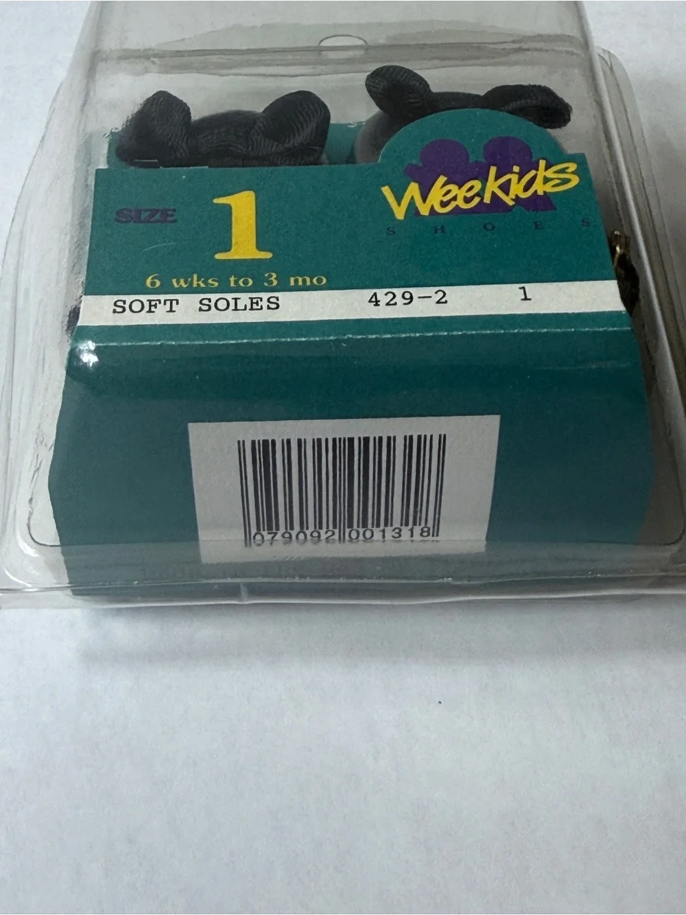 Baby Soft-Soled Black Walker Shoes - Size 1